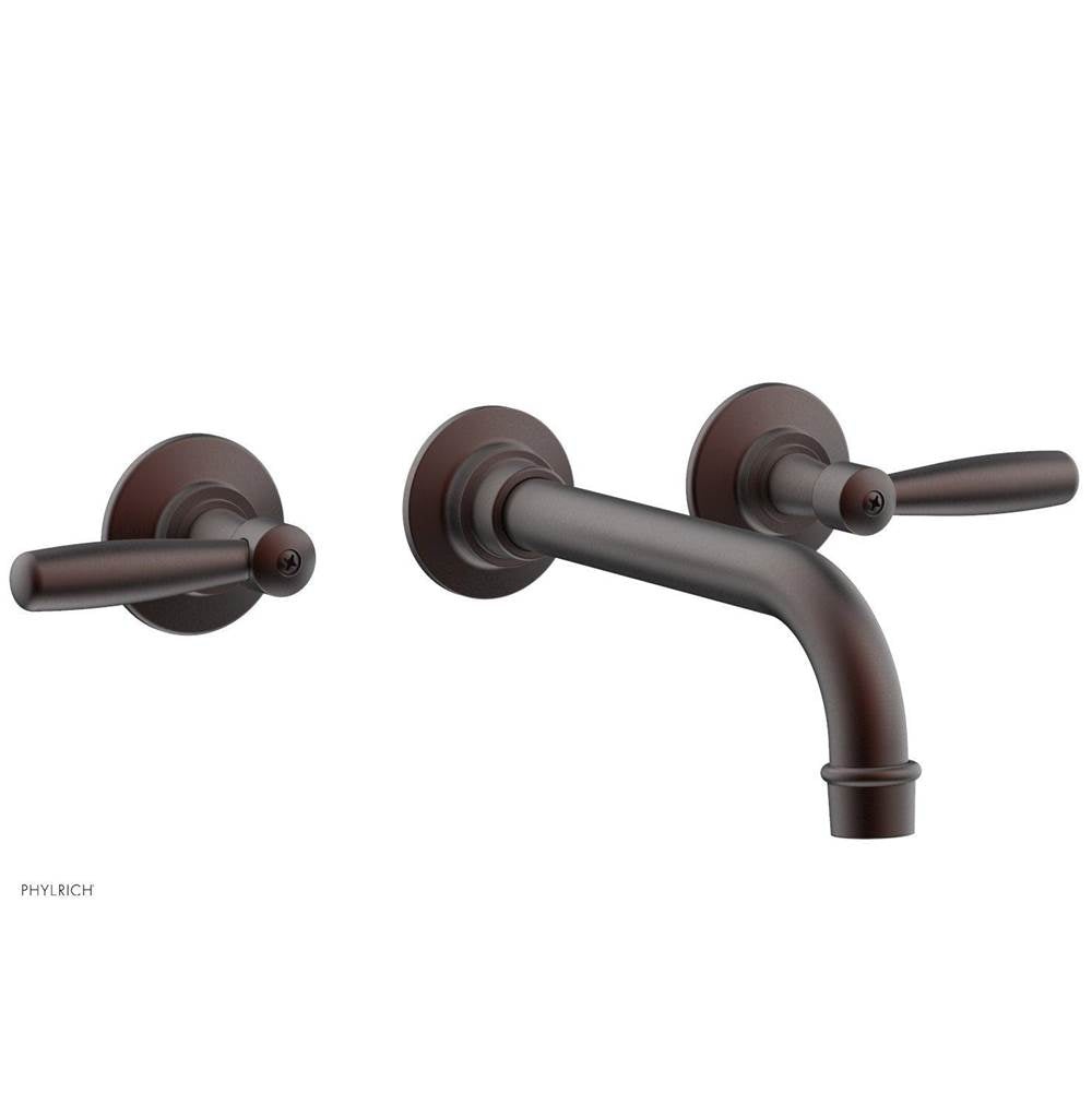 Phylrich - Wall Lav Faucet Works, Lever Handles - Weathered Copper