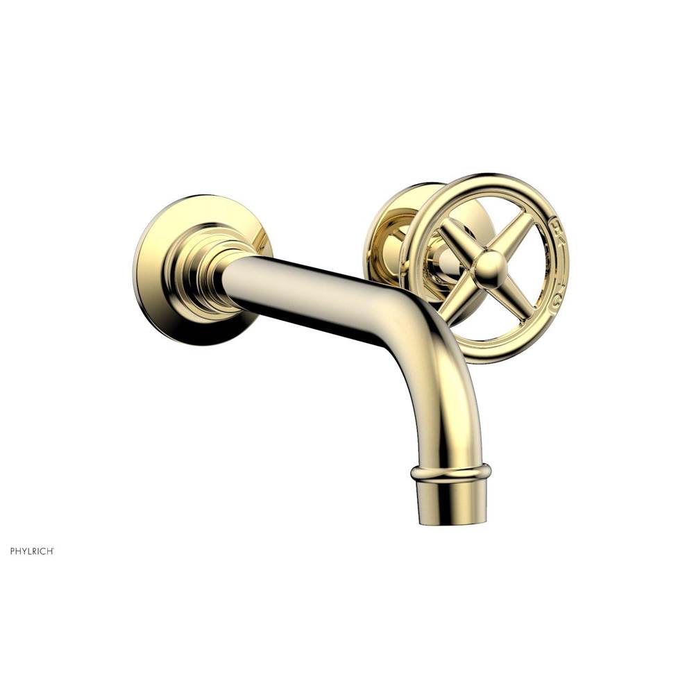 Phylrich - Wall Lav Single Works, Cross Handle - Polished Brass Uncoated