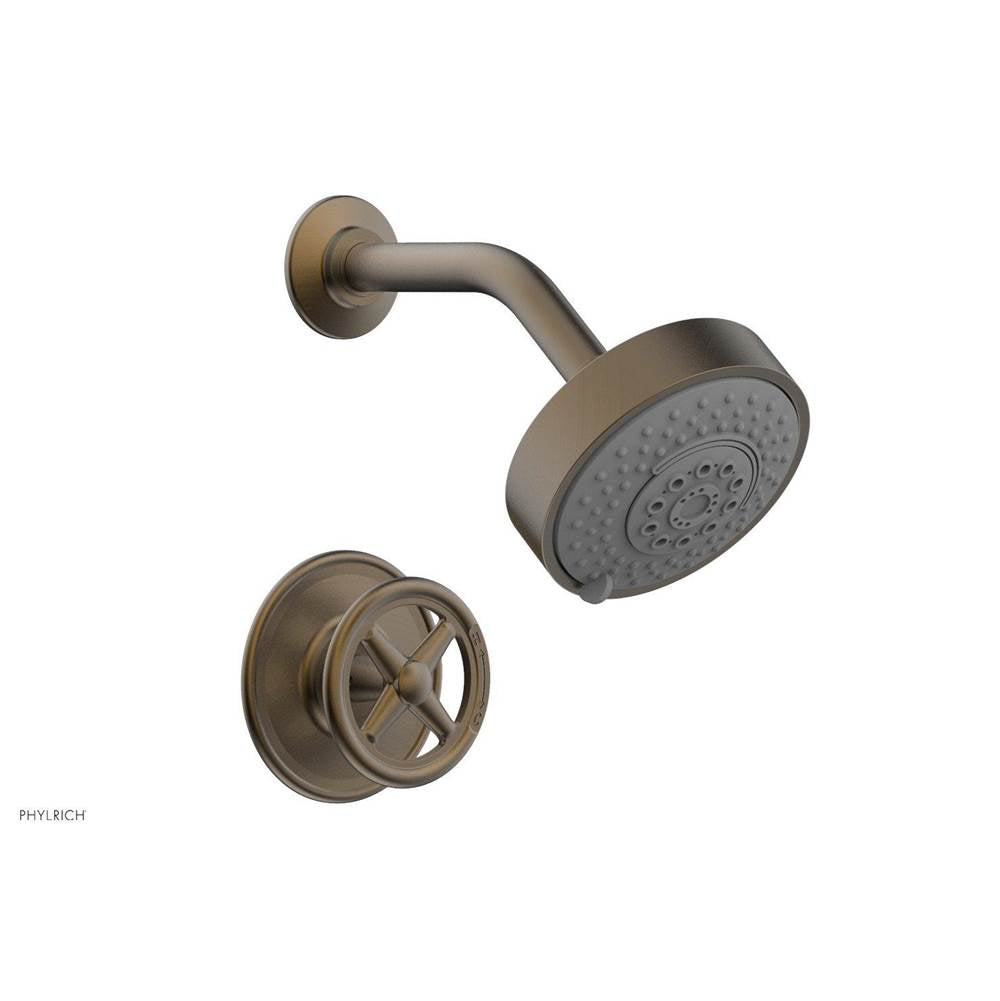 Phylrich - Pb Shwr Kit Works, Cross Handle - Old English Brass