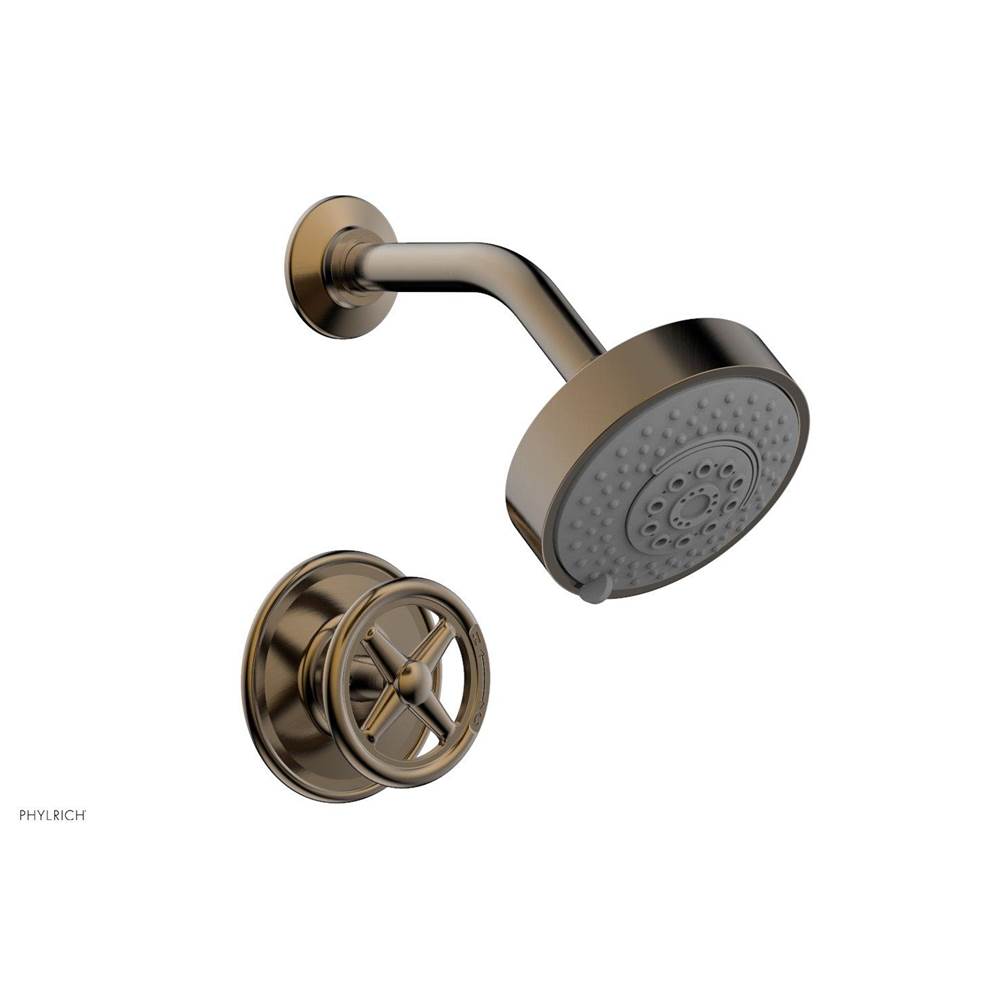Phylrich - Pb Shwr Kit Works, Cross Handle - Antique Brass