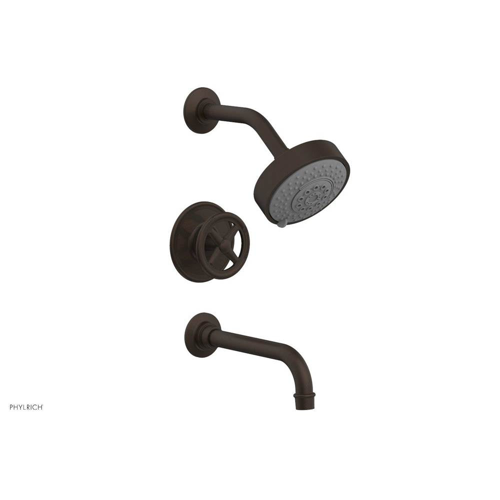 Phylrich - Pb Tub & Shwr Kit Works, Cross Handle - Antique Bronze
