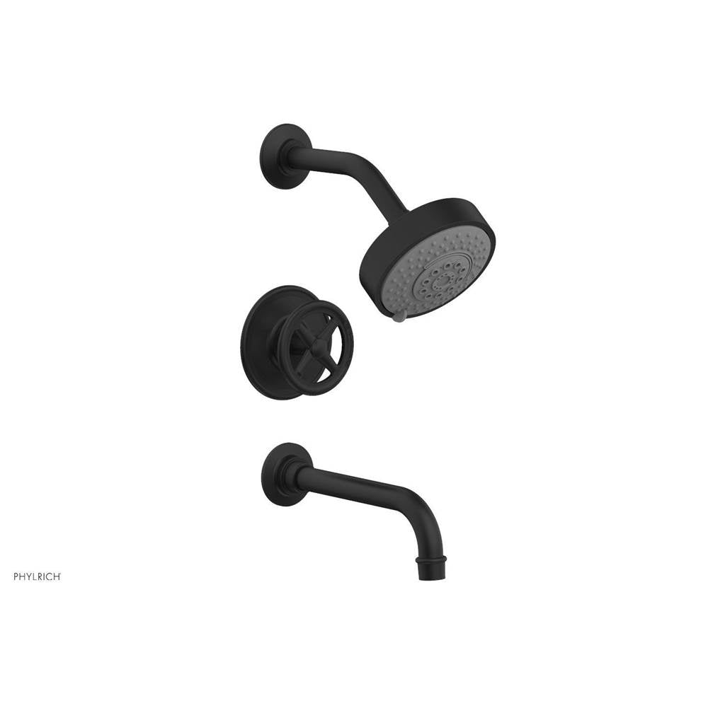 Phylrich - Pb Tub & Shwr Kit Works, Cross Handle - Matte Black