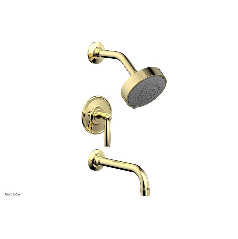 Phylrich - Pb Tub & Shwr Kit Works, Lever Handle - Polished Brass