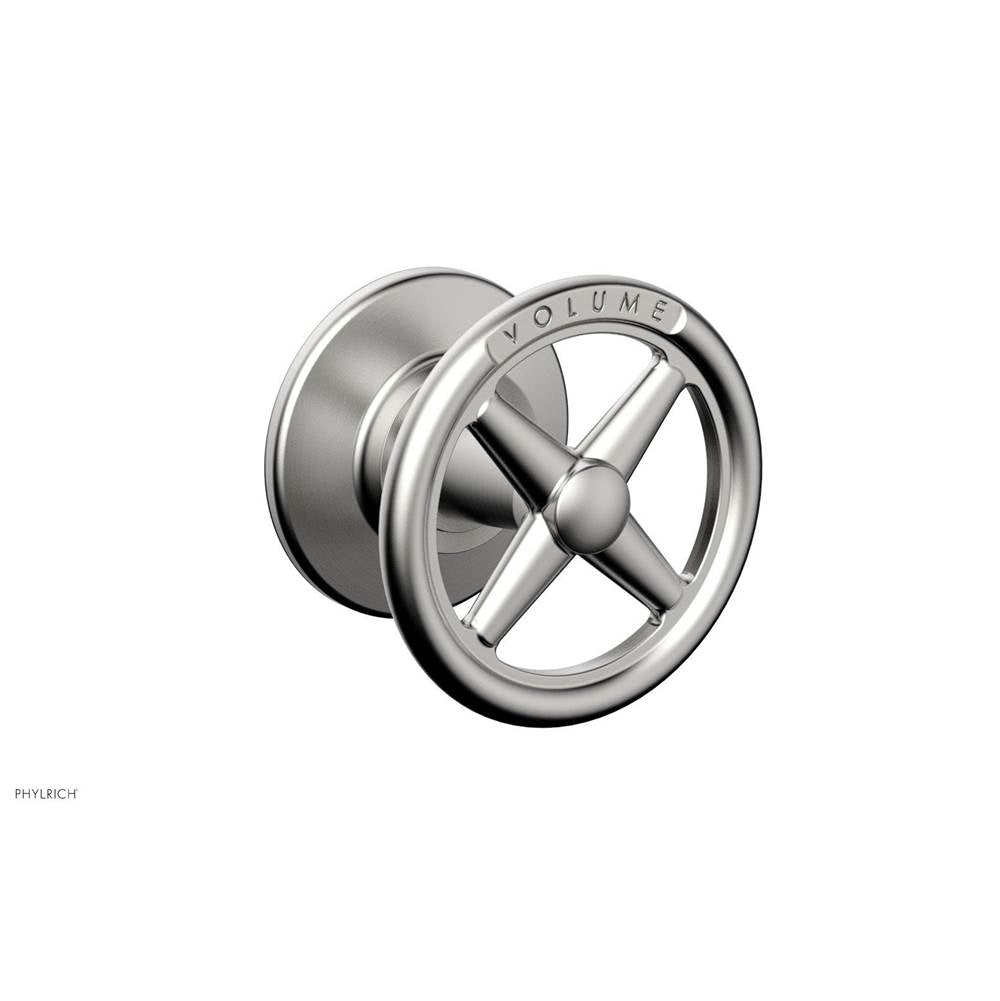 Phylrich - Volume Control Trim Works, Cross Handle Engraved - Satin chrome