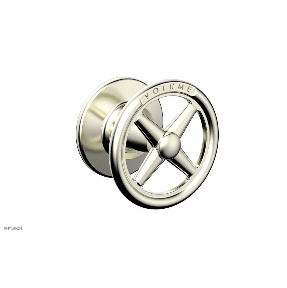 Phylrich - Volume Control Trim Works, Cross Handle Engraved - Satin Nickel