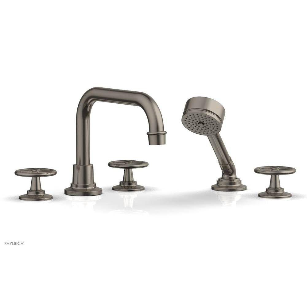 Phylrich - Deck Tub Set Works W/ Hs, Cross Handle - Satin chrome