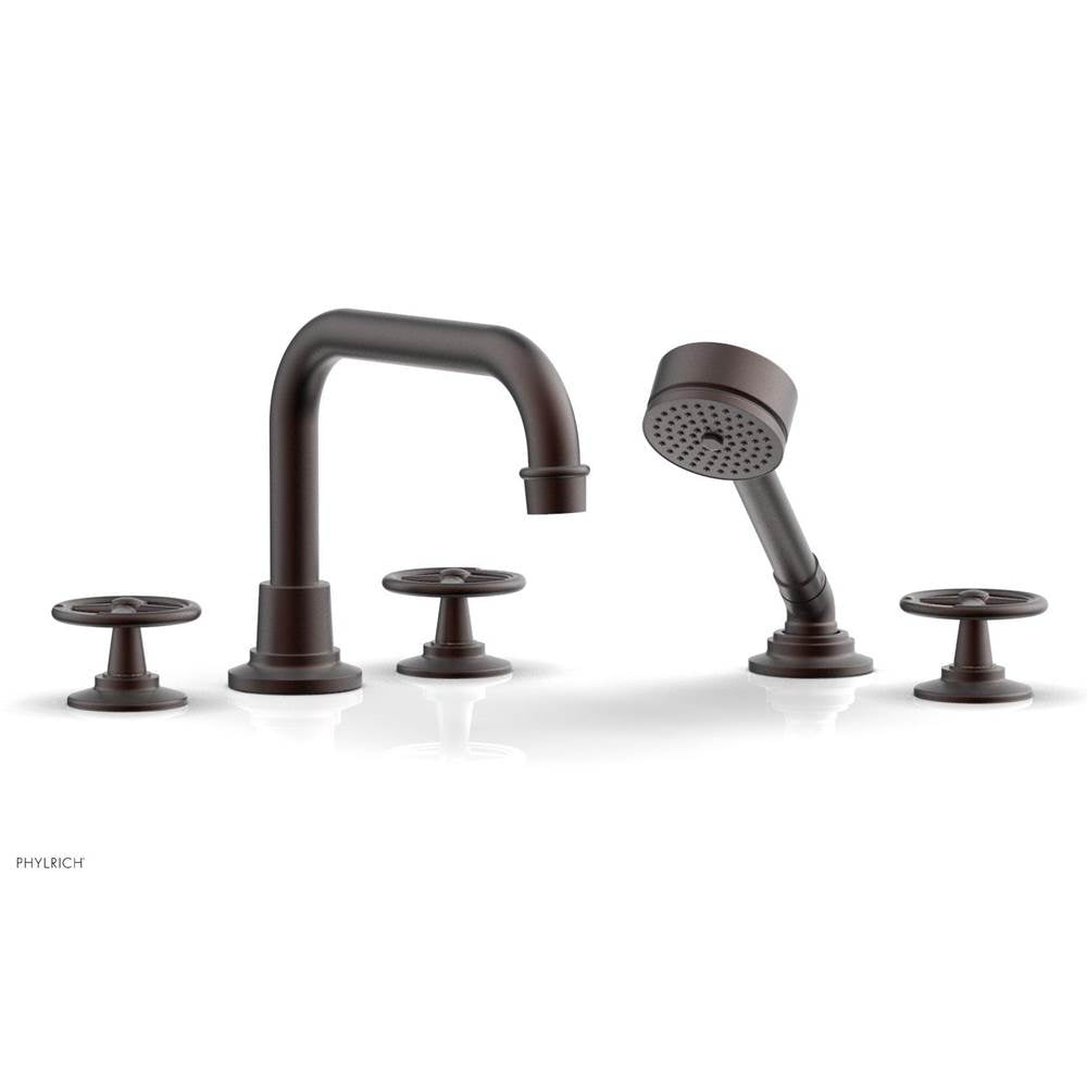 Phylrich - Deck Tub Set Works W/ Hs, Cross Handle - Old Rubbed Bronze