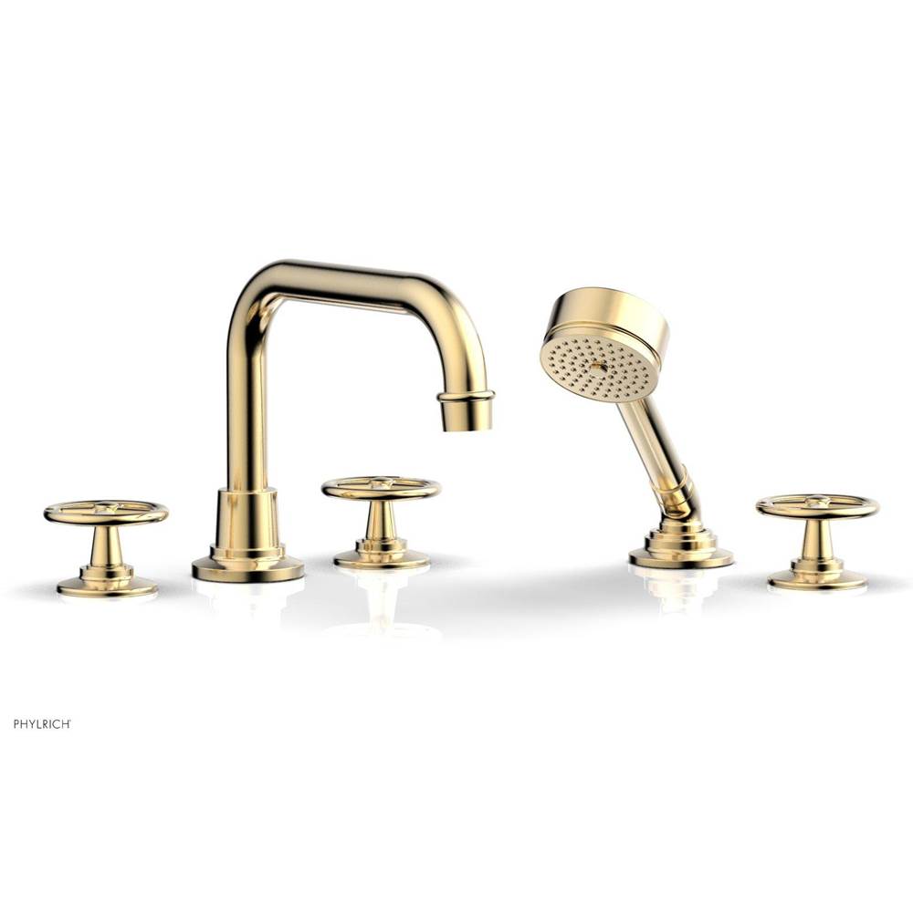Phylrich - Deck Tub Set Works W/ Hs, Cross Handle - Polished Chrome