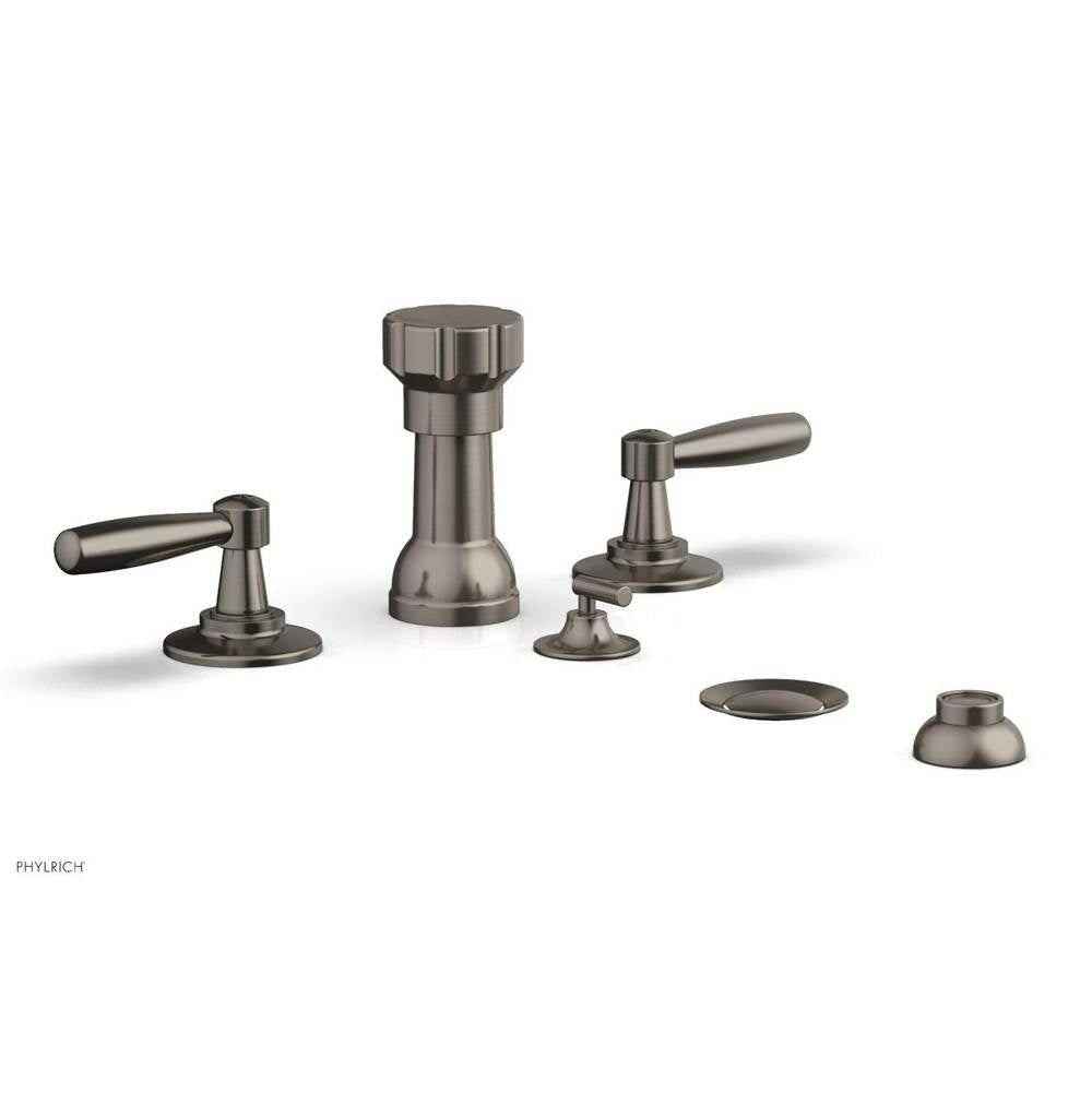 Phylrich - Four Hole Bidet Set Works, Lever Handle - Pewter