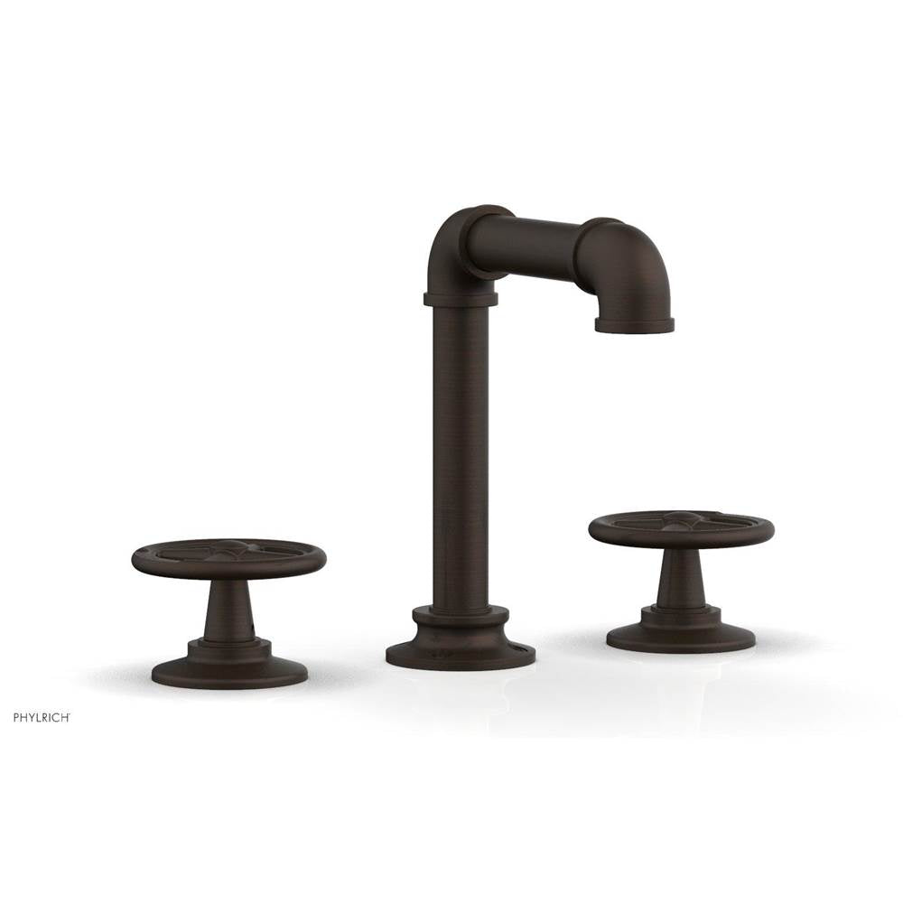 Phylrich - WORKS 2 Widespread Faucet, Square Spt, Hight Spout, Cross Handles - Antique Bronze