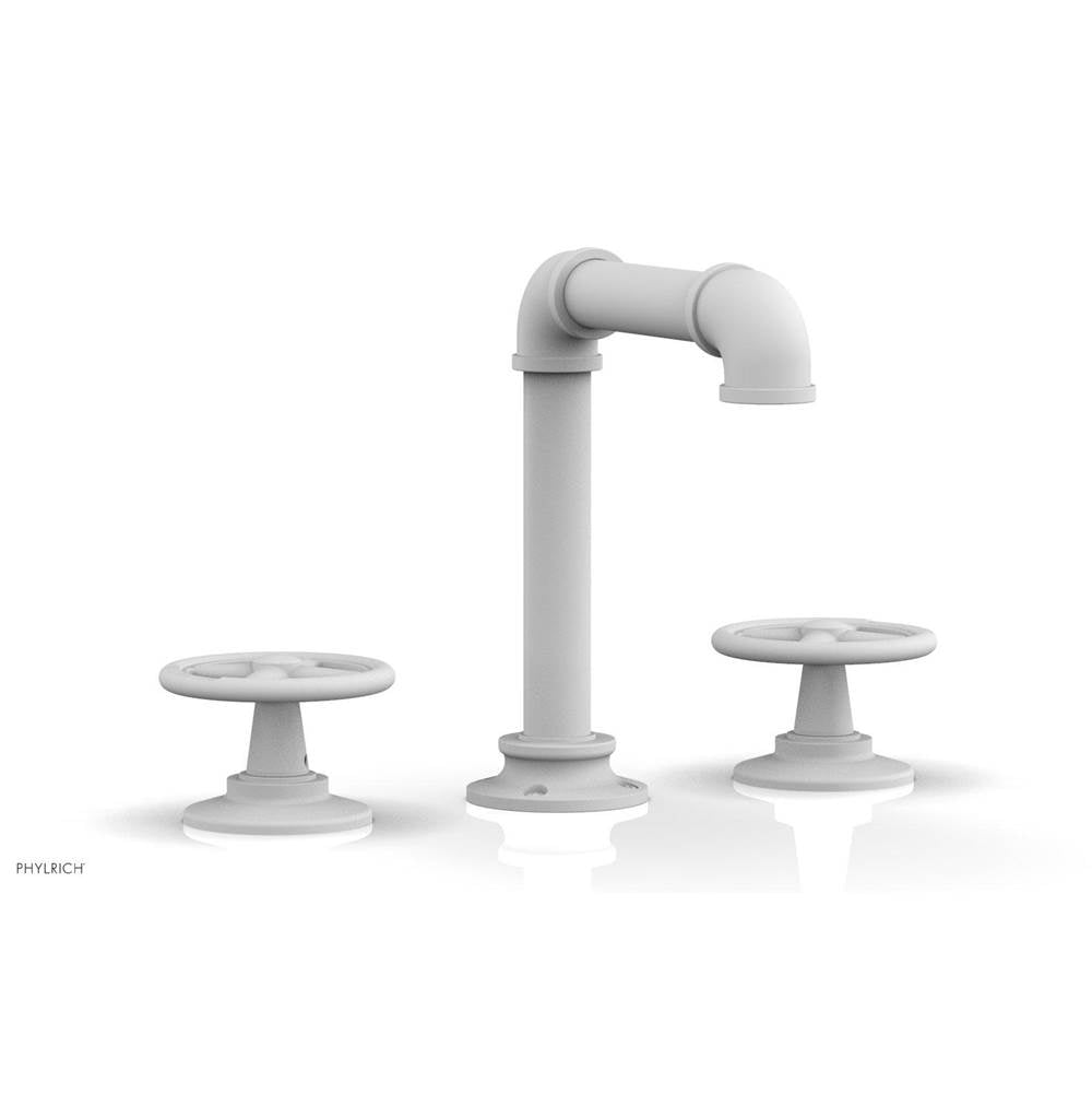 Phylrich - WORKS 2 Widespread Faucet, Square Spt, Hight Spout, Cross Handles - Satin White
