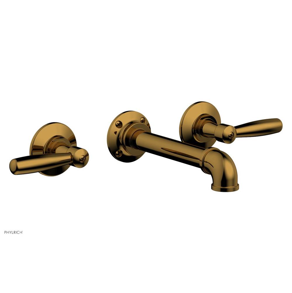 Phylrich - Wall Lav Faucet Works Industrial, Lever Handles - French Brass