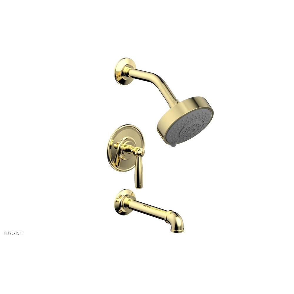 Phylrich - Pressure Balance Tub & Shower Kit, Lever Handle - Polished Brass