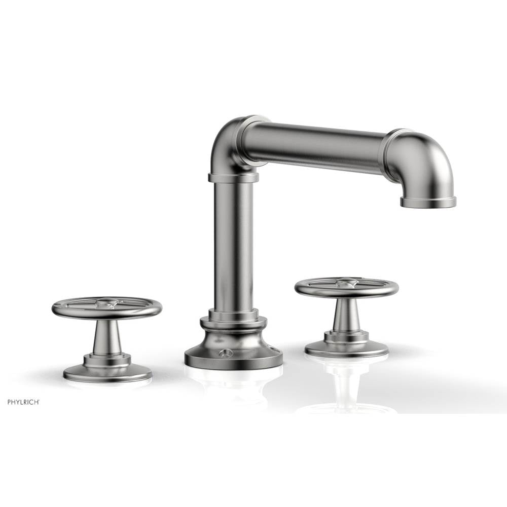 Phylrich - Deck Tub Set Works Industrial, Cross Handle - Satin chrome