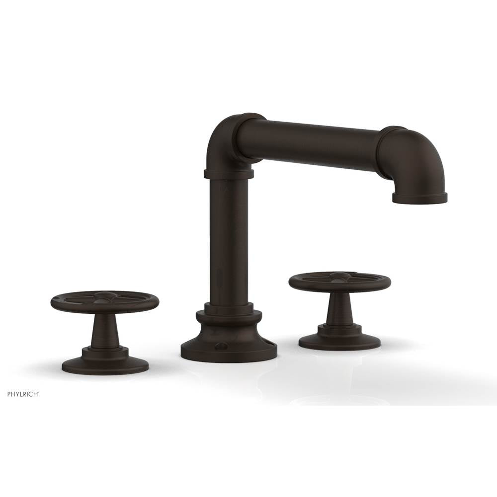 Phylrich - Deck Tub Set Works Industrial, Cross Handle - Antique Bronze