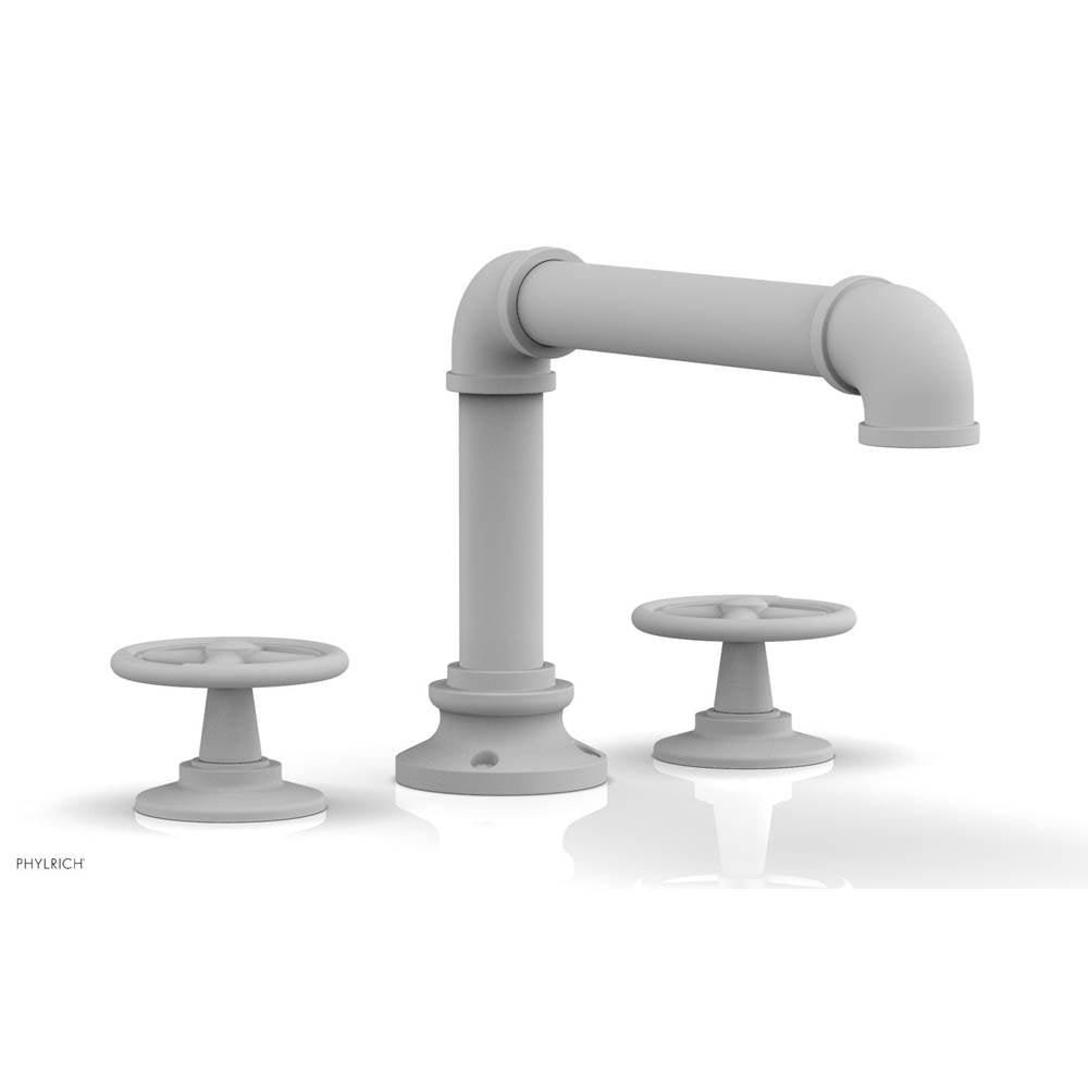 Phylrich - Deck Tub Set Works Industrial, Cross Handle - Satin White