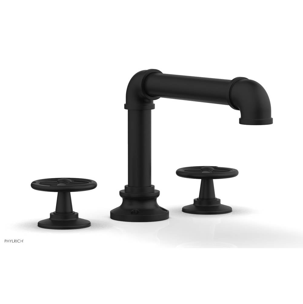 Phylrich - Deck Tub Set Works Industrial, Cross Handle - Matte Black