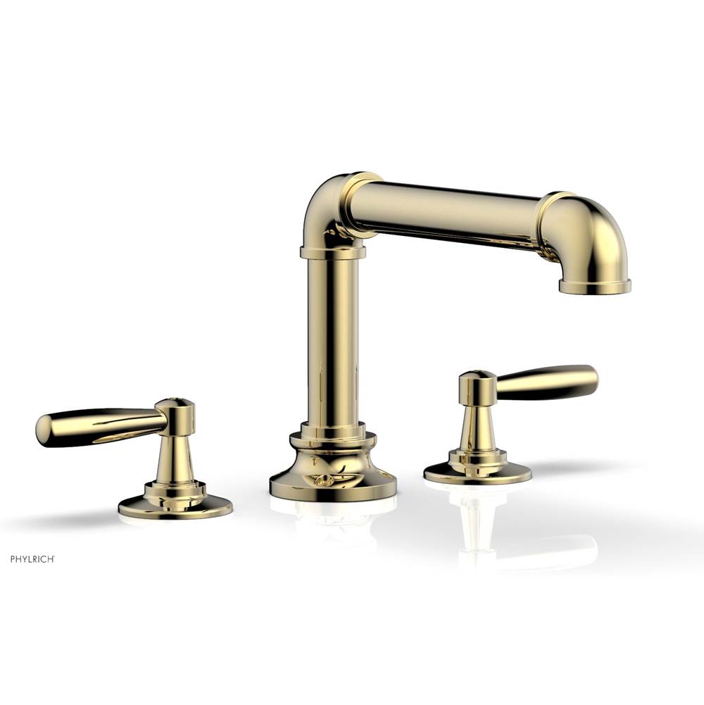 Phylrich - Deck Tub Set Works Industrial, Lever Handle - Polished Brass Uncoated