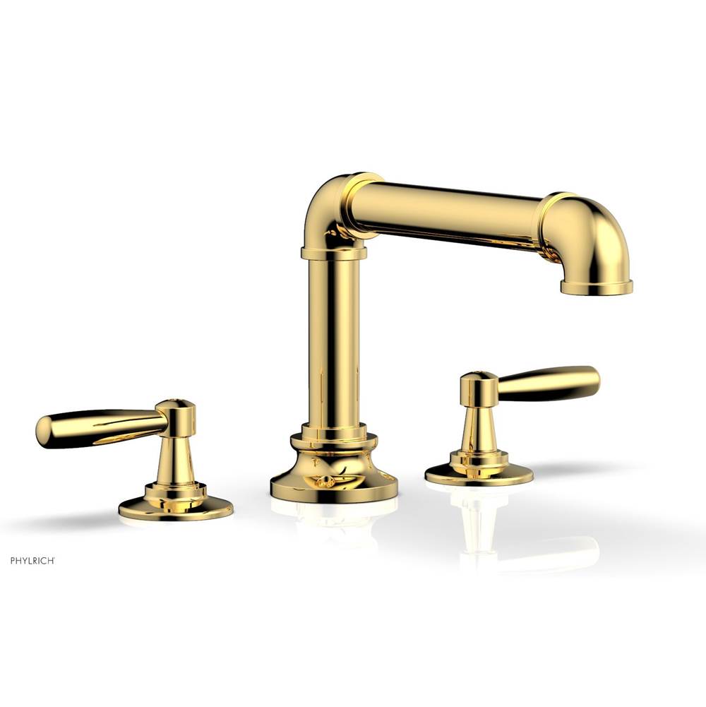 Phylrich - Deck Tub Set Works Industrial, Lever Handle - Polished Gold