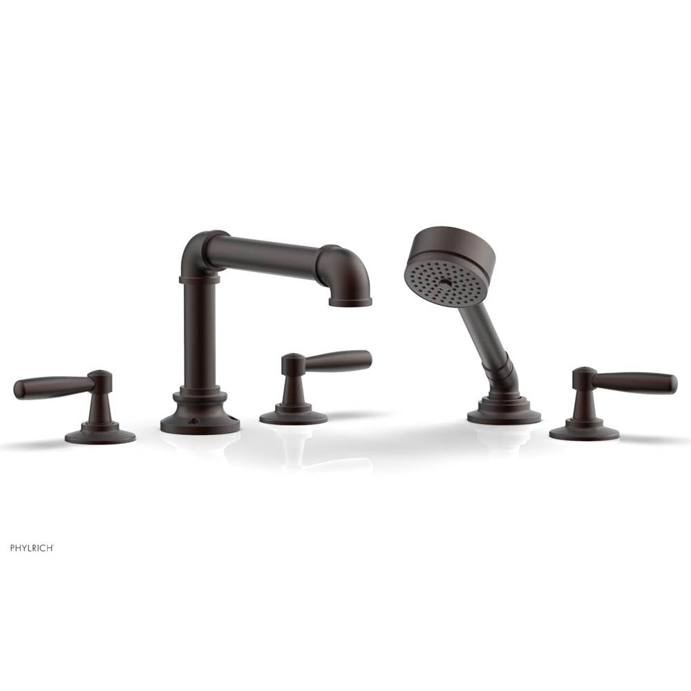 Phylrich - Deck Tub Set Works Industrial W/ Hs, Lever Handle - Weathered Copper