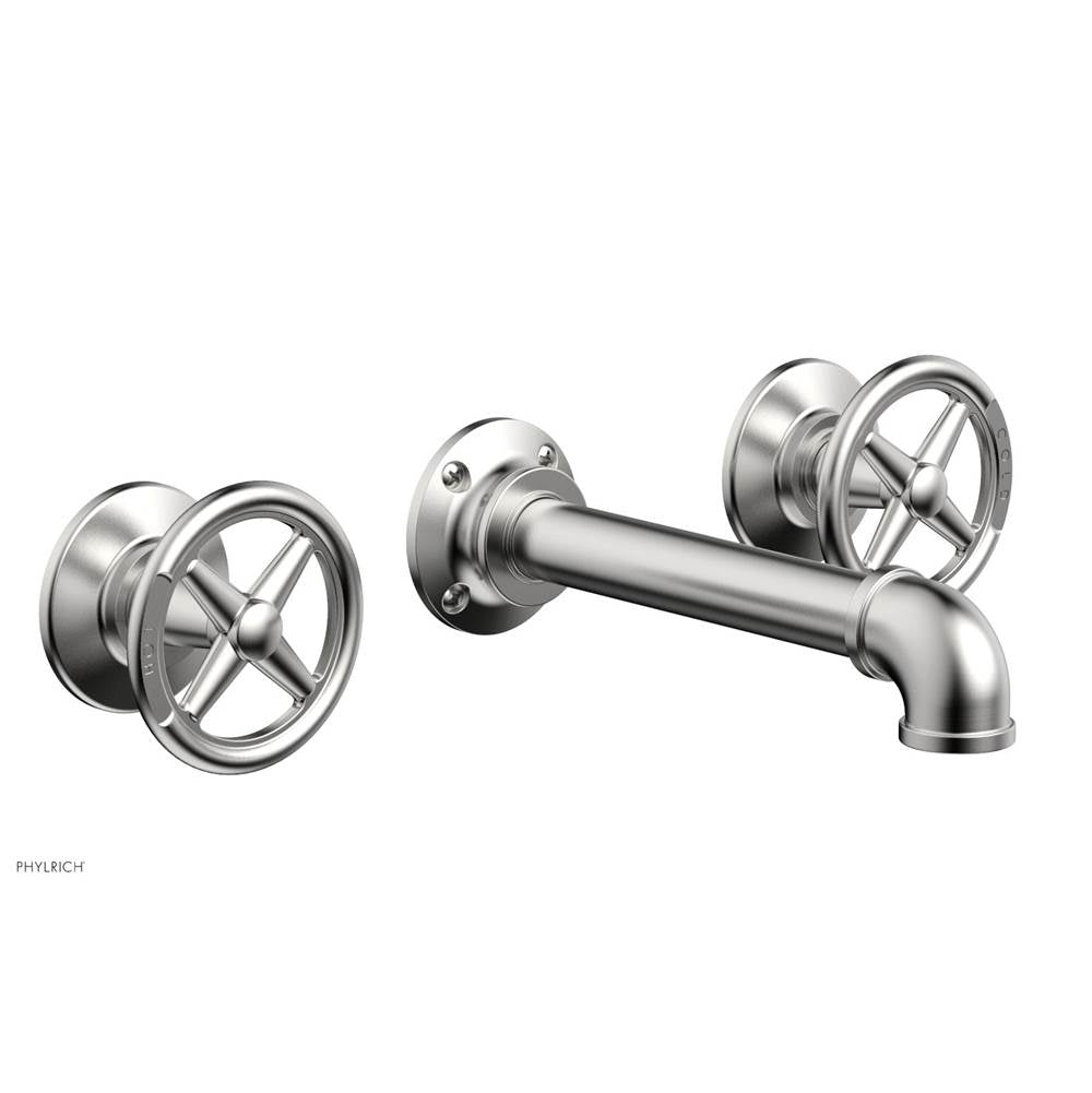Phylrich - Wall Tub Set Works Industrial, Cross Handle - Satin chrome