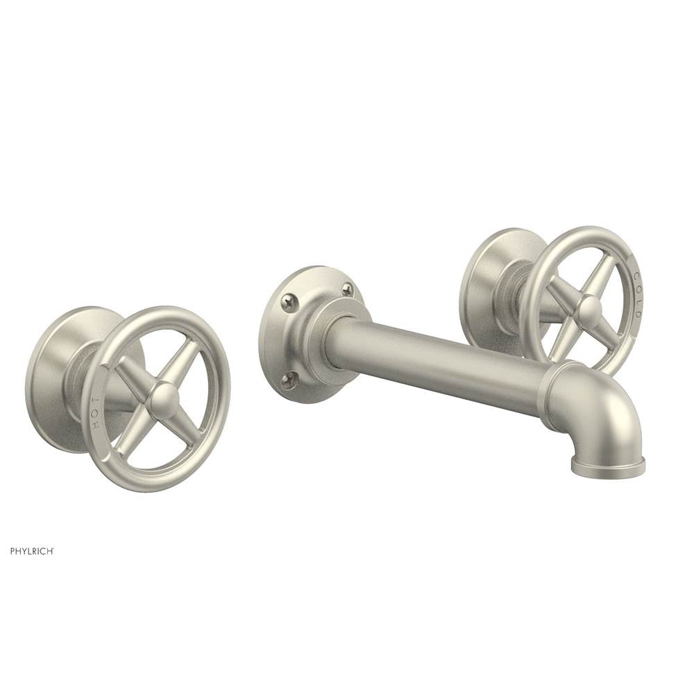 Phylrich - Wall Tub Set Works Industrial, Cross Handle - Burnished Nickel