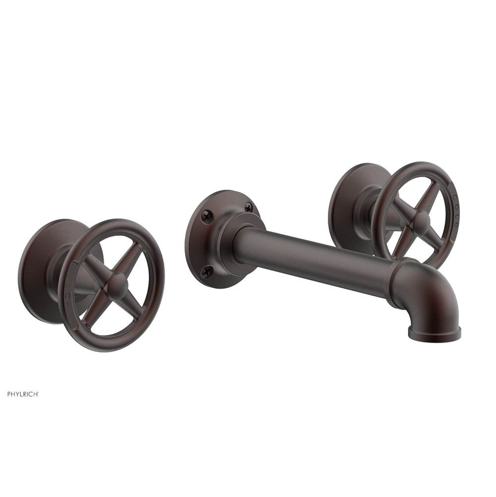 Phylrich - Wall Tub Set Works Industrial, Cross Handle - Weathered Copper
