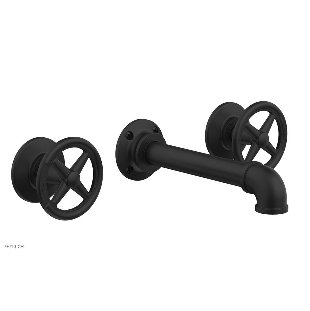 Phylrich - Wall Tub Set Works Industrial, Cross Handle - Matte Black