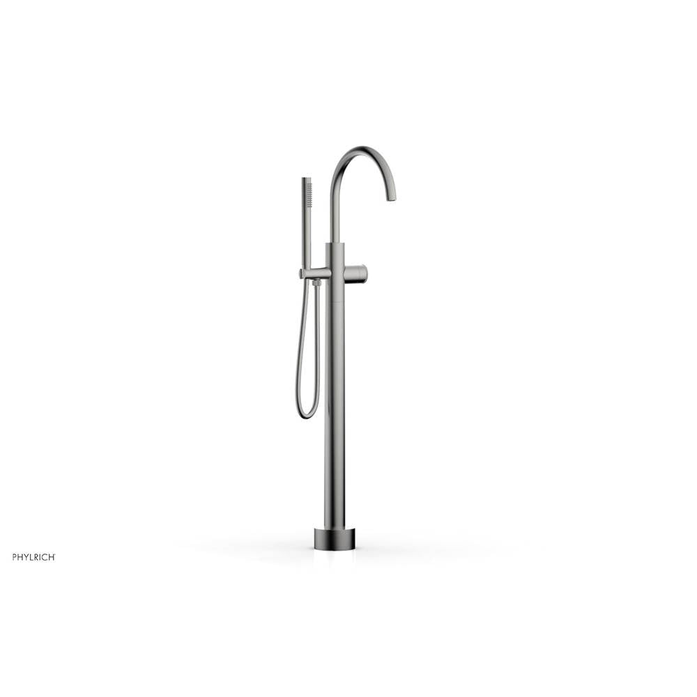 Phylrich - Floor Mounted Tub Filler Knurled Hdl W/Handshwr-Tall - Satin chrome