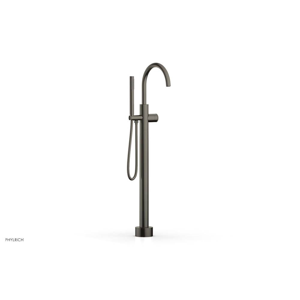 Phylrich - Floor Mounted Tub Filler Knurled Hdl W/Handshwr-Tall - Pewter