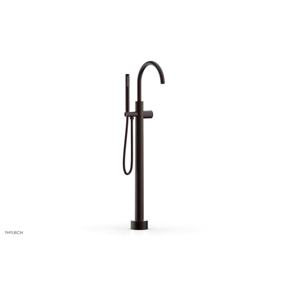 Phylrich - Floor Mounted Tub Filler Knurled Hdl W/Handshwr-Tall - Weathered Copper