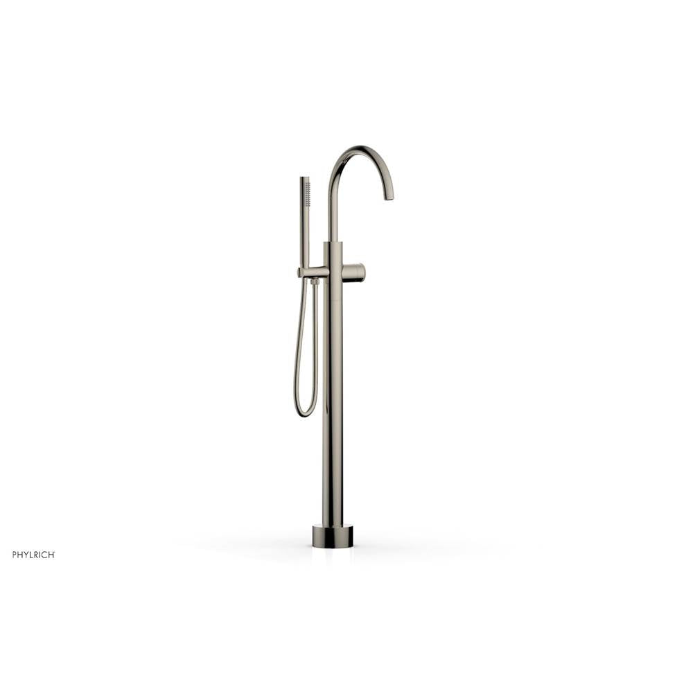Phylrich - Floor Mounted Tub Filler Knurled Hdl W/Handshwr-Tall - Polished Nickel