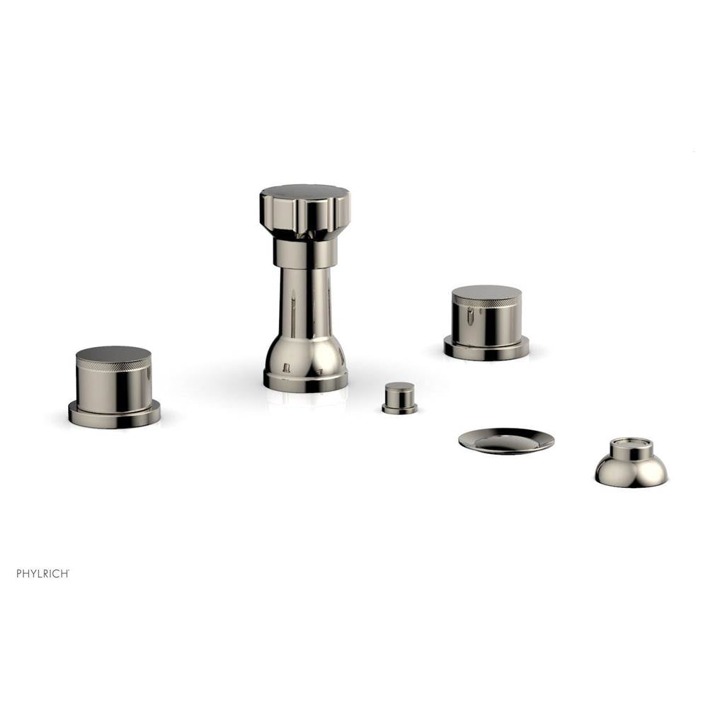 Phylrich - 4 Hole Bidet Knurl Hdl - Polished Nickel