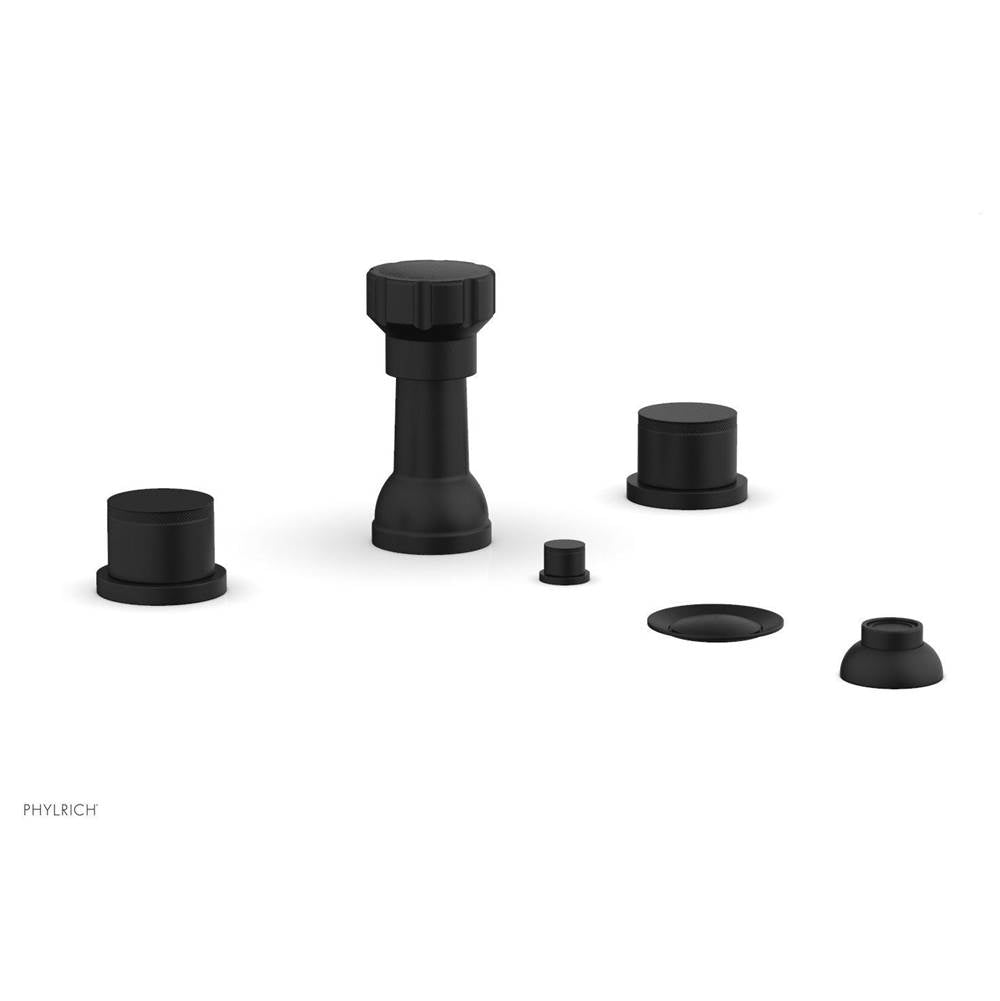 Phylrich - 4 Hole Bidet Knurl Hdl - Matte Black