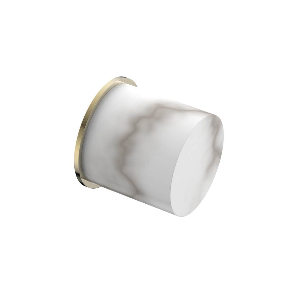 Phylrich - Marble Knob - Polished Brass Uncoated