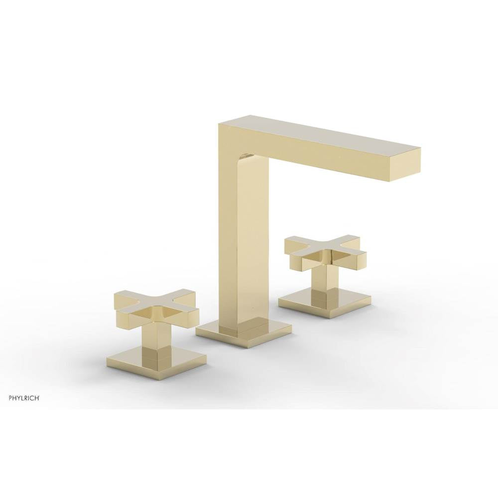 Phylrich - CROI - Widespread Faucet - High Spout Cross Handles - Polished Brass Uncoated