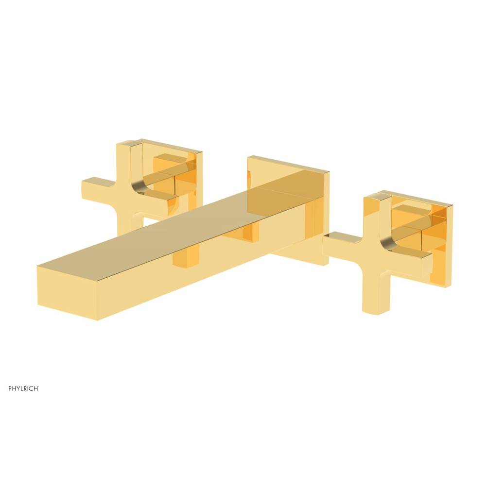 Phylrich - CROI - Wall Lavatory Set - Cross Handle - Polished Gold