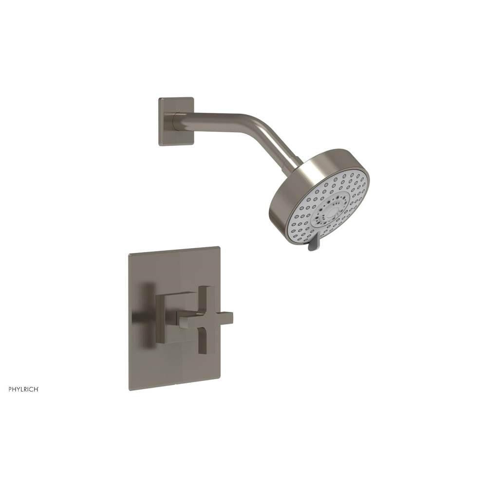 Phylrich - CROI - Pressure Balance Shower Set - Cross Handle - Pewter