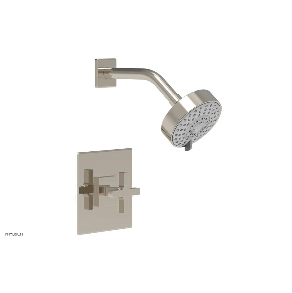 Phylrich - CROI - Pressure Balance Shower Set - Cross Handle - Polished Nickel