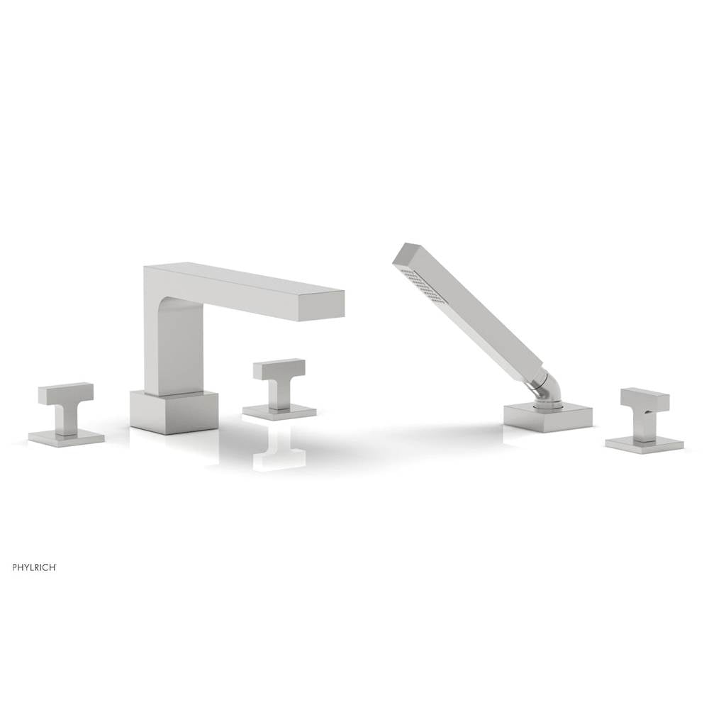 Phylrich - CROI - Deck Tub Set with Hand Shower - Lever Handles - Satin chrome