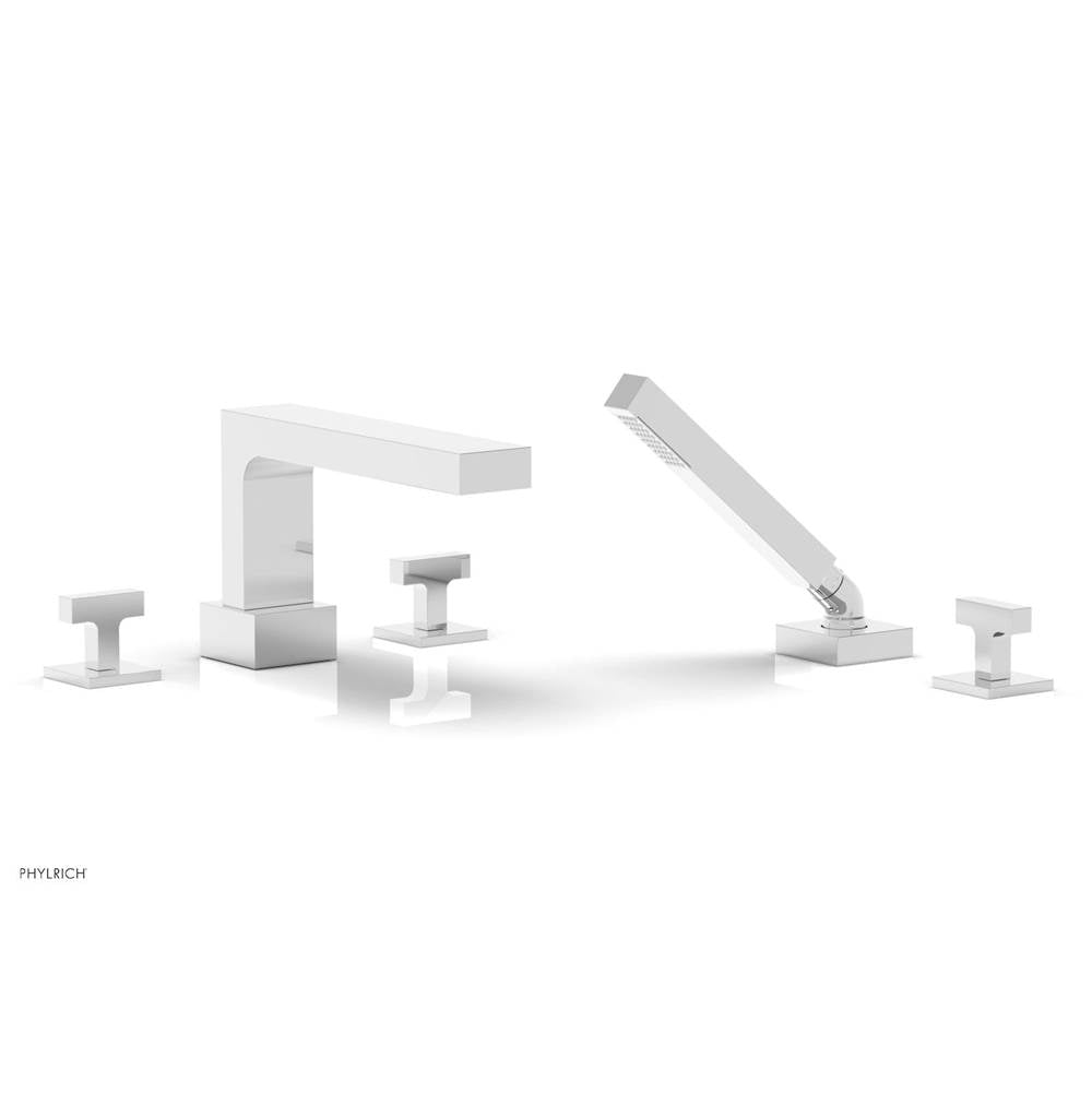 Phylrich - CROI - Deck Tub Set with Hand Shower - Lever Handles - Polished Chrome