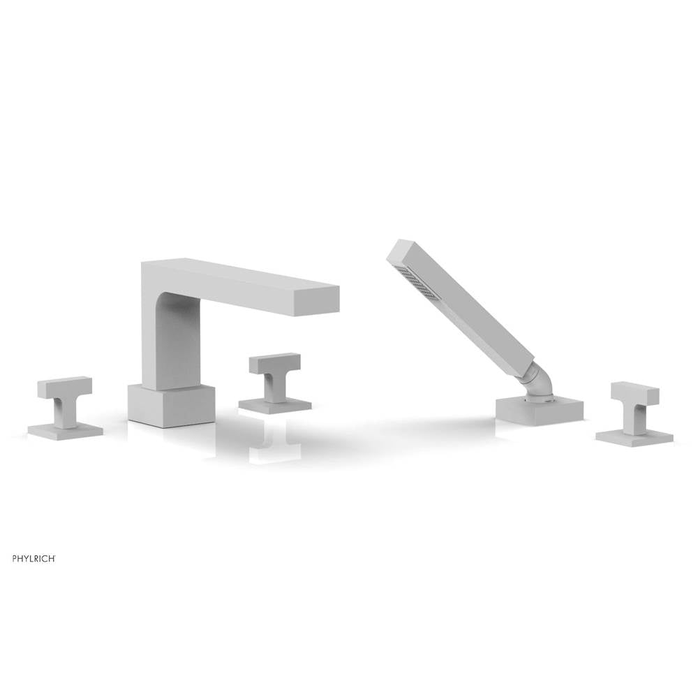 Phylrich - CROI - Deck Tub Set with Hand Shower - Lever Handles - Satin White