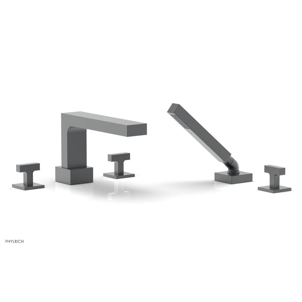 Phylrich - CROI - Deck Tub Set with Hand Shower - Lever Handles - Gun Metal