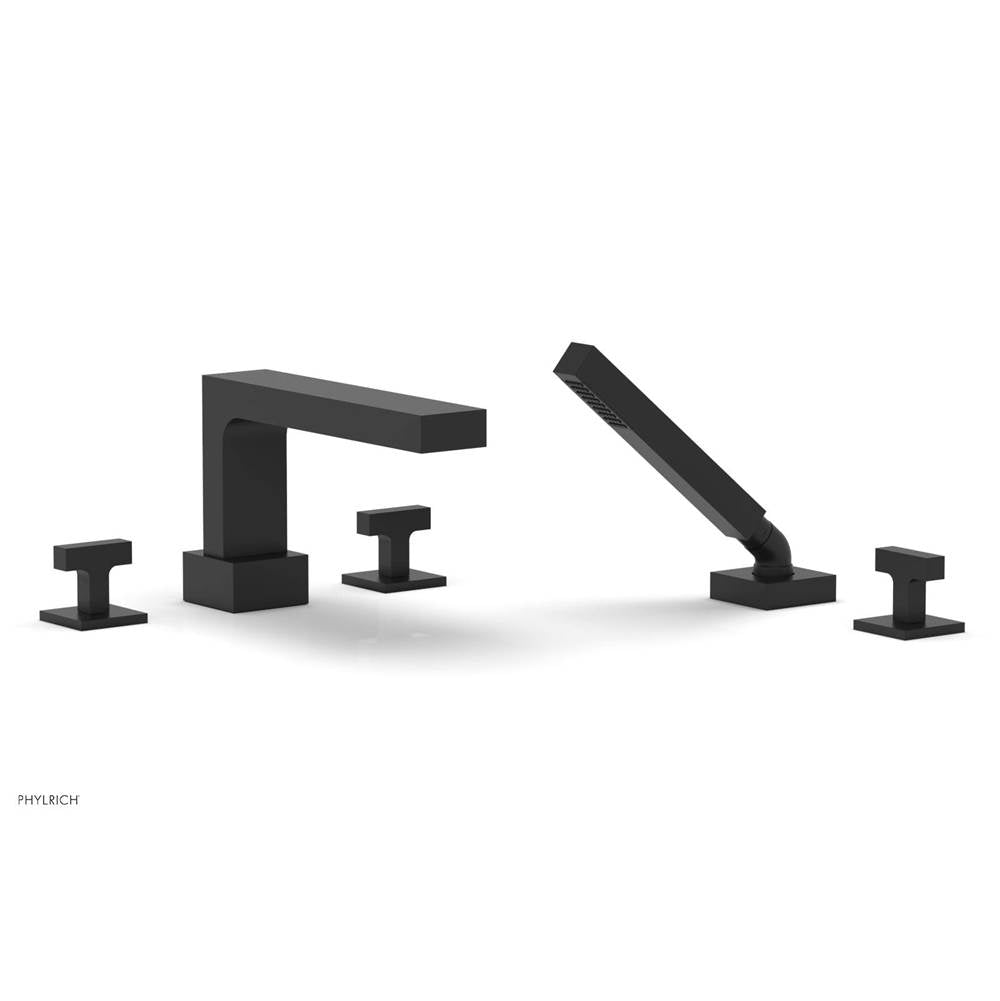 Phylrich - CROI - Deck Tub Set with Hand Shower - Lever Handles - Matte Black