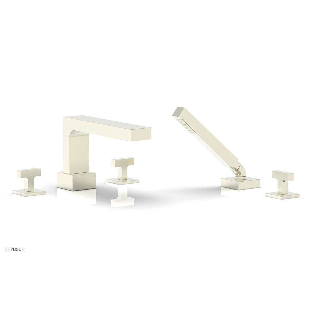 Phylrich - CROI - Deck Tub Set with Hand Shower - Lever Handles - Satin Nickel