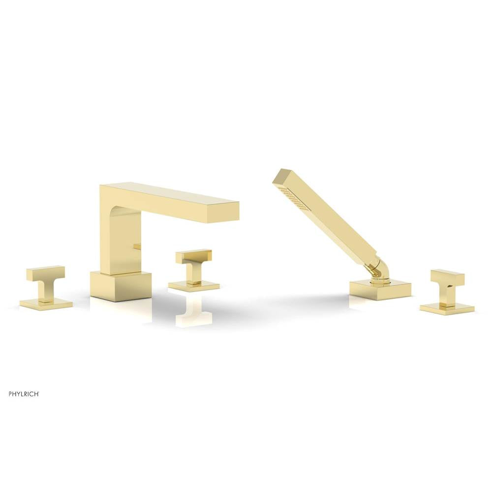 Phylrich - CROI - Deck Tub Set with Hand Shower - Lever Handles - Polished Brass