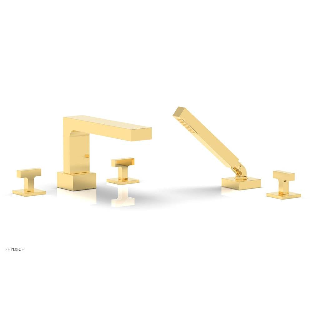 Phylrich - CROI - Deck Tub Set with Hand Shower - Lever Handles - Polished Gold