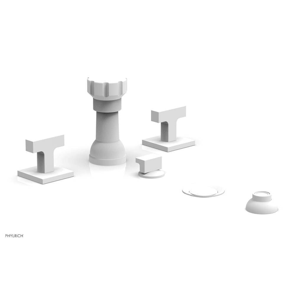 Phylrich - CROI - Four Hole Bidet Set - Lever Handles - Satin White