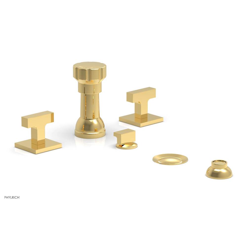 Phylrich - CROI - Four Hole Bidet Set - Lever Handles - Polished Gold
