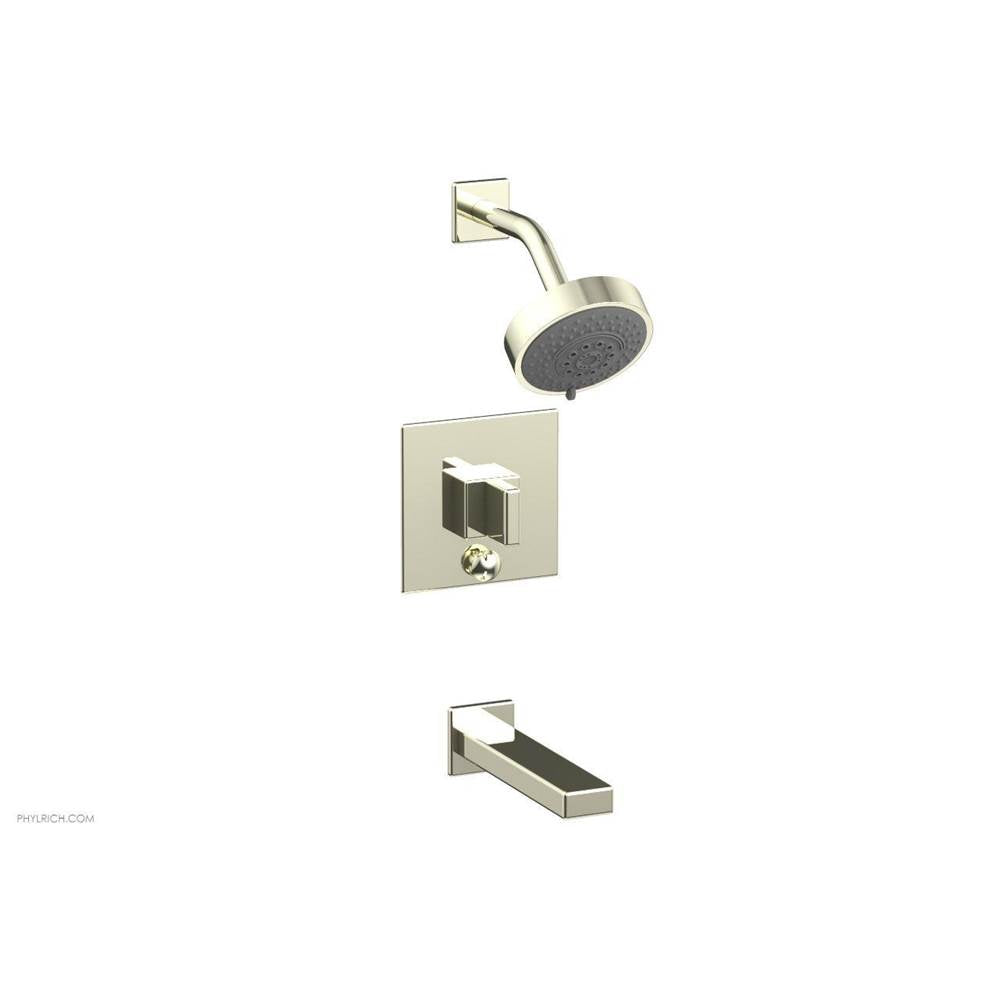 Phylrich - MIX Pressure Balance Tub and Shower Set - Blade Handle 290-26 - Old English Brass